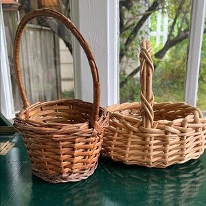 Two Small Vintage Woven Baskets